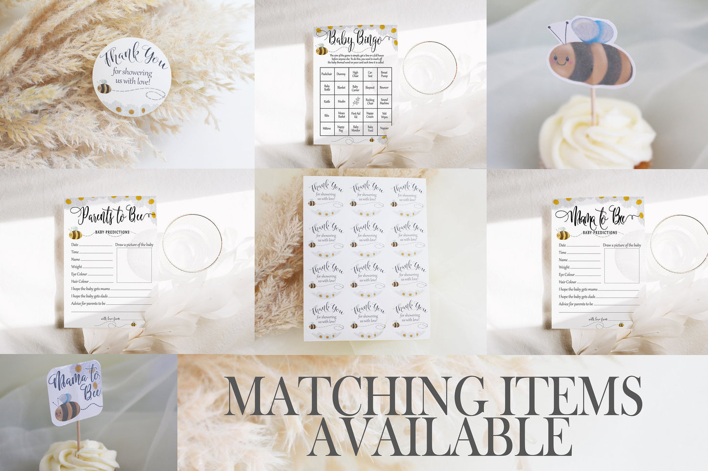Baby Name Race, Mama to Bee Baby Shower, Gender Neutral Baby Shower, Baby Boy, Baby Girl, Printed A6