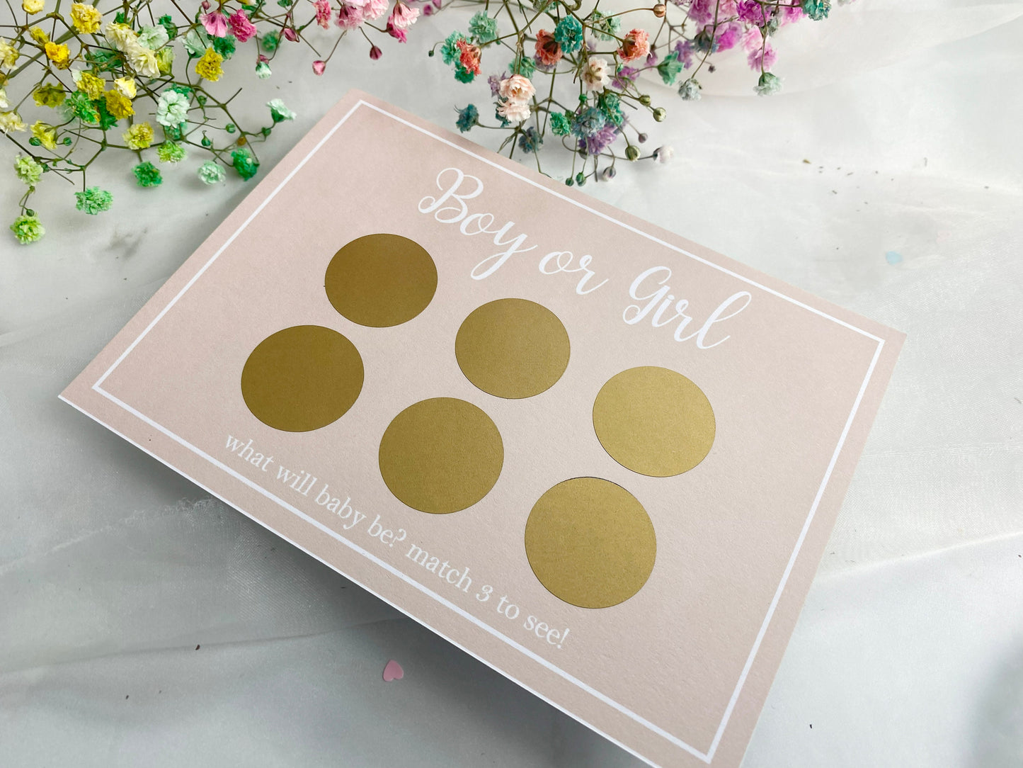 Gender Reveal Scratch Card: Boy or Girl Announcement