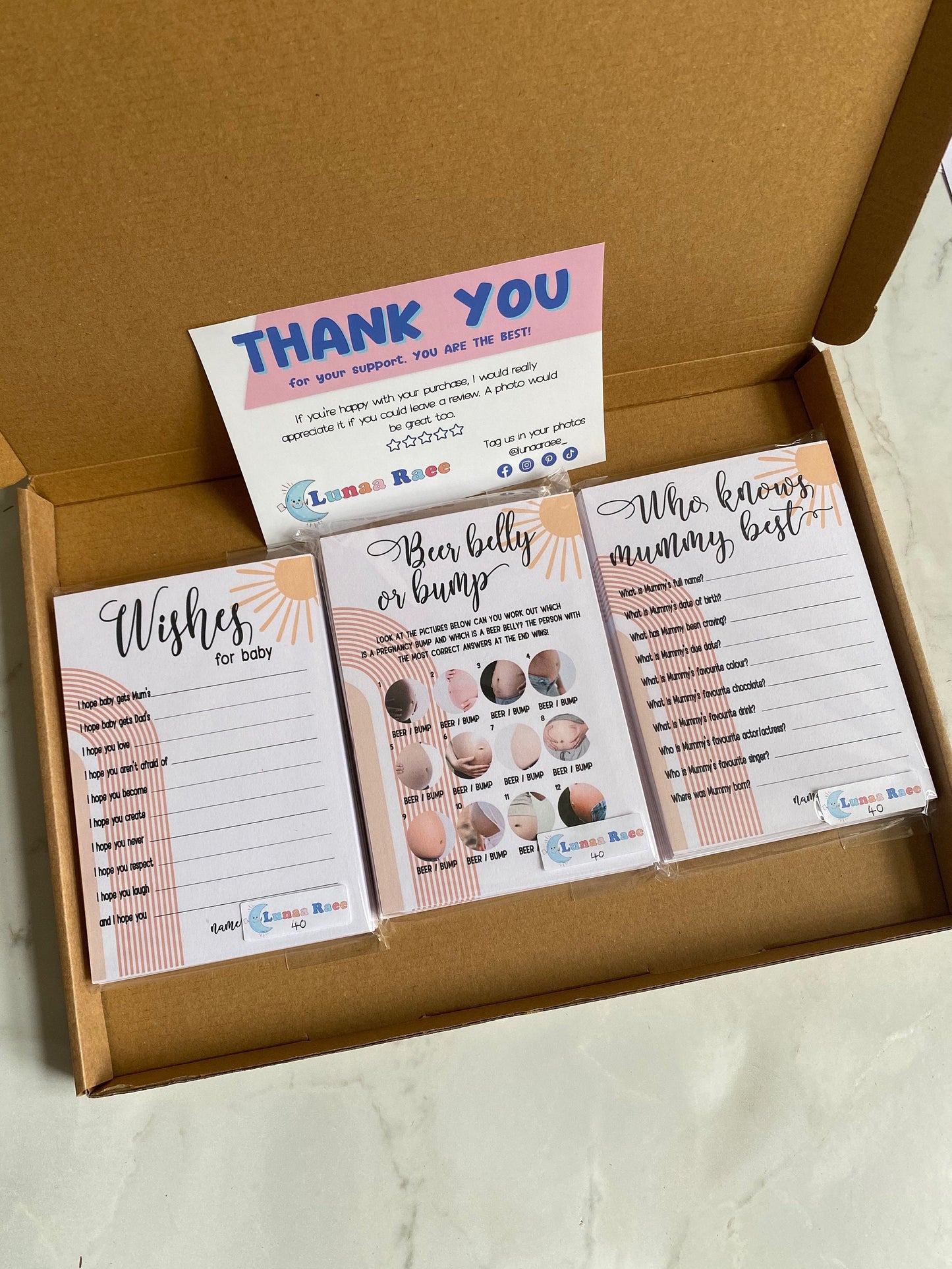 Our Ray of Sunshine Baby Shower Games Bundle, Prediction and Advice Cards Game, Neutrel Shower, Mum To Be, Gender Reveal Party