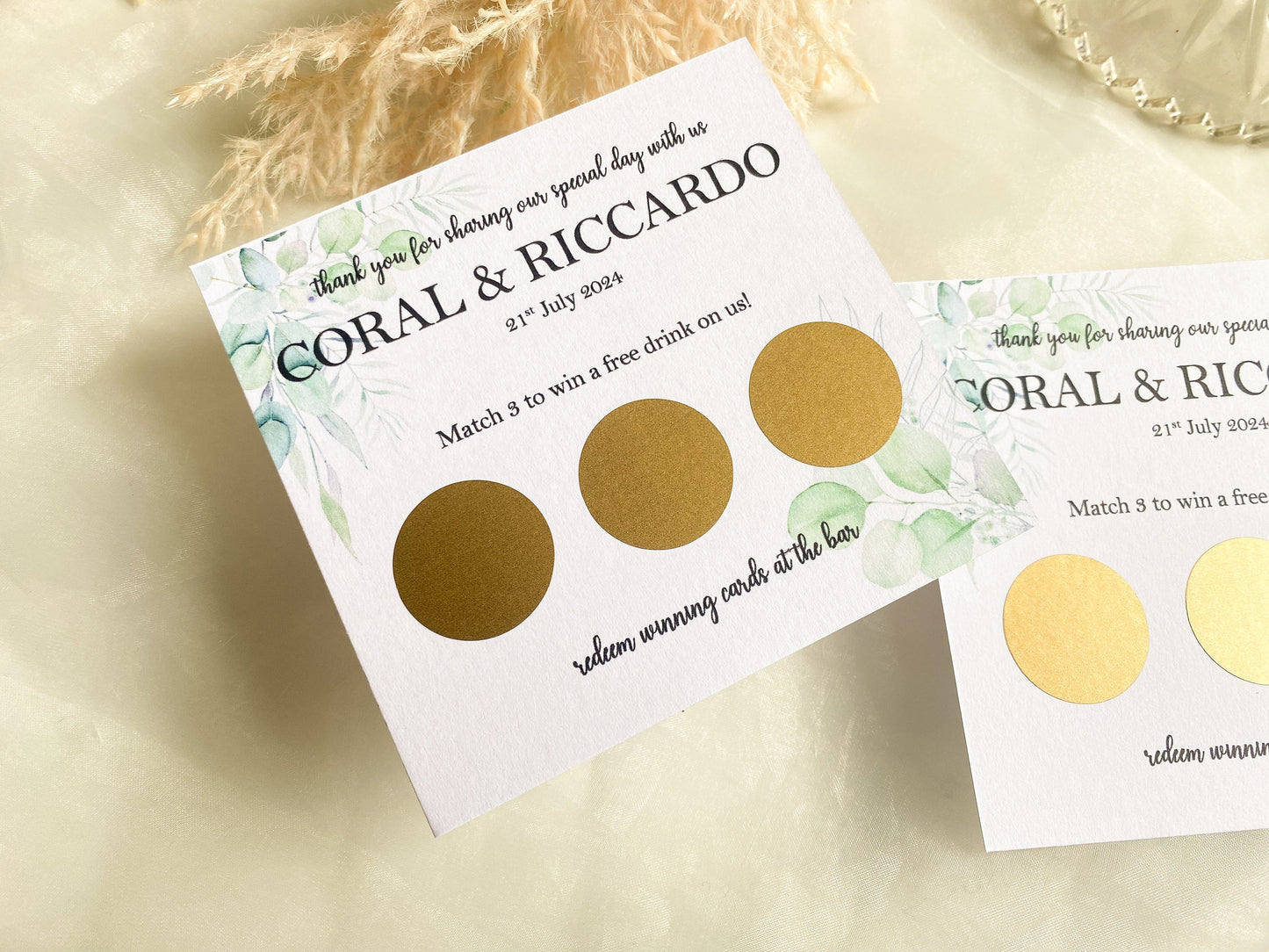Personalised Wedding Scratch Card, Win a Drink, Scratch Card, Wedding Favour, Navy Flowers