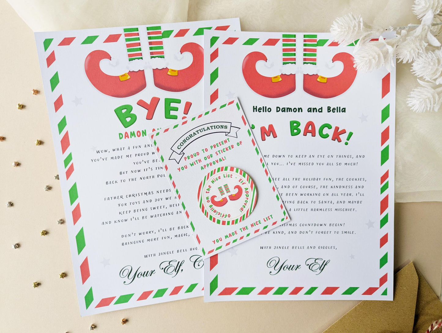 Nice List Certificate, Personalised Letter From Elf, I'm Back, Santa's Workshop