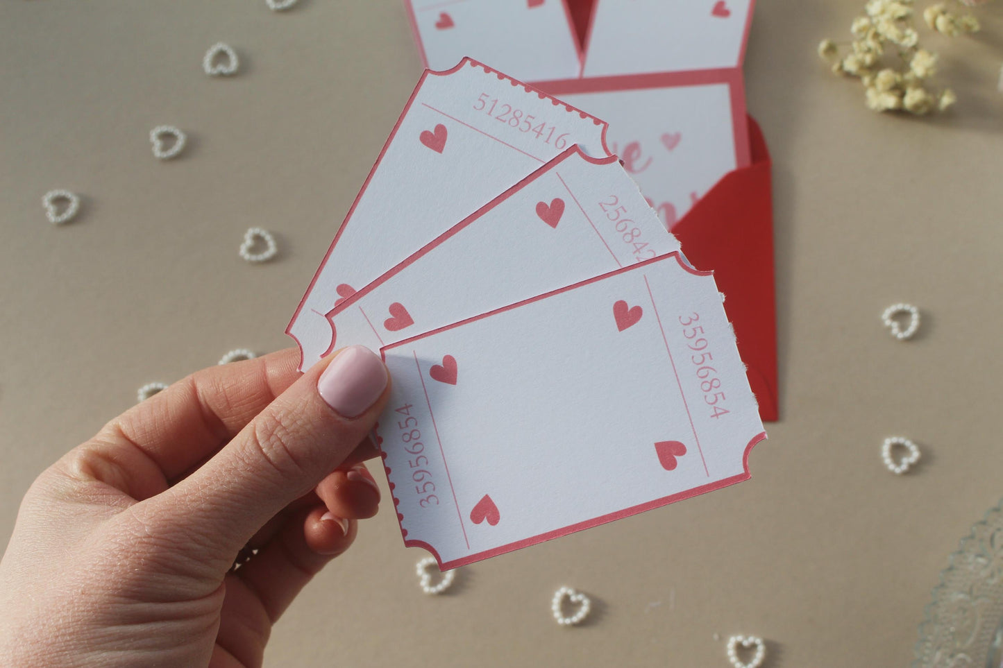 Loves Coupons for Valentine's Day, Customisable & Personalised Vouchers, Arcade Style Tickets