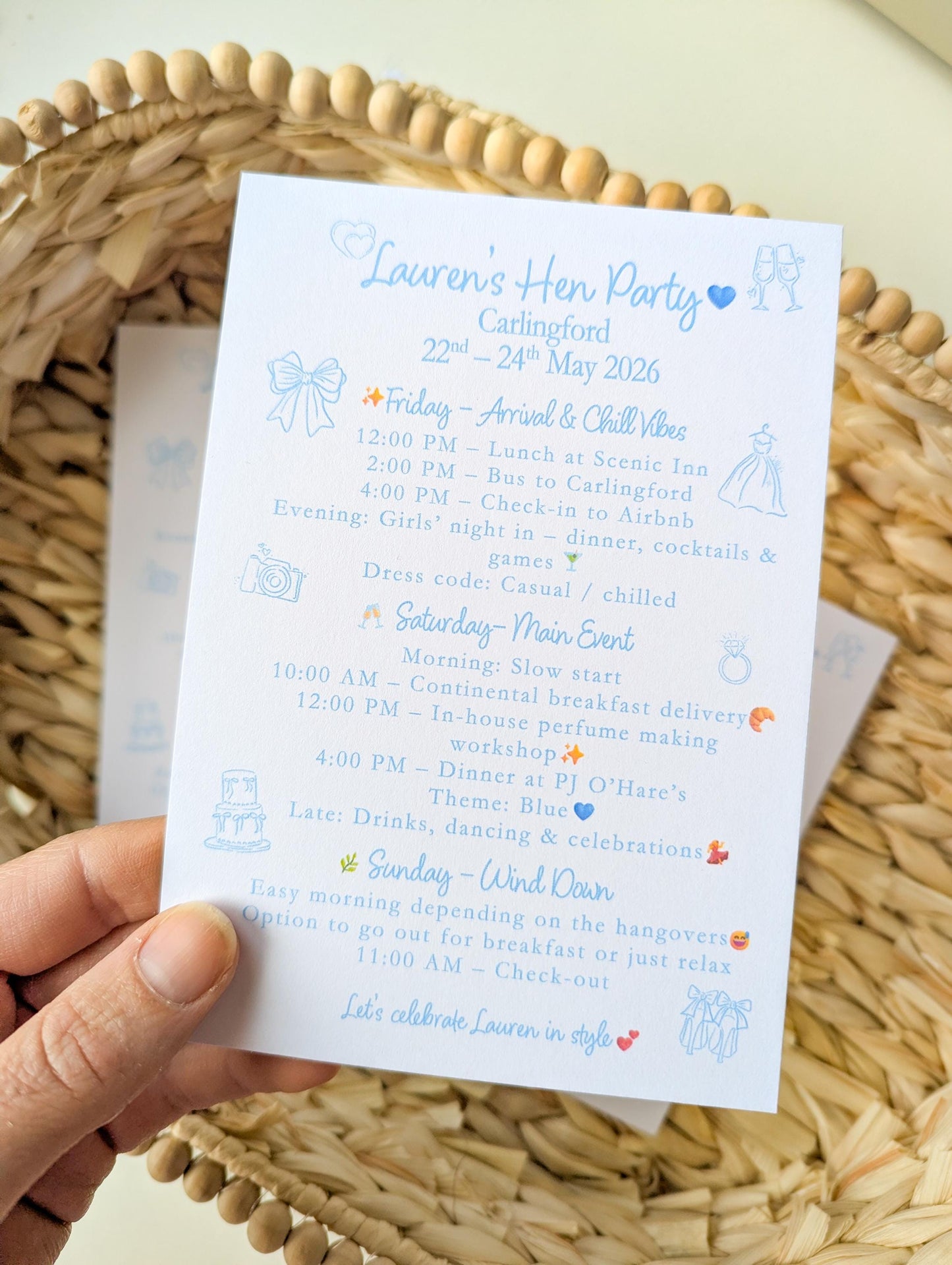 Hen Do Party Itinerary: Bachelorette, Girls Weekend, Hen Goody Bag, Whimsical