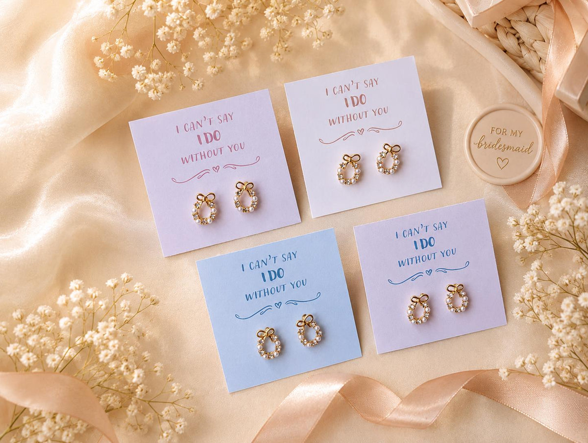 Bridesmaid Earrings, Proposal Gift, Maid of Honour, Tie the Knot