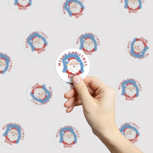 Customised Father Christmas Present Sticker, Gift Tag from Santa, Xmas Initial Name Label