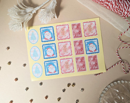 Father Christmas Stamps, DIY Homemade Letter From Santa, Santa Stickers, North Pole Mail