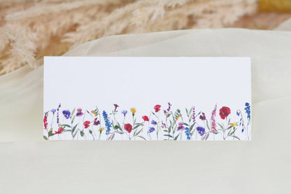 Wildflower Watercolour Wedding Place Cards: Personalised Name Tags
