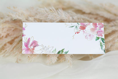 Floral Watercolor Wedding Place Cards: Personalized Name Tags