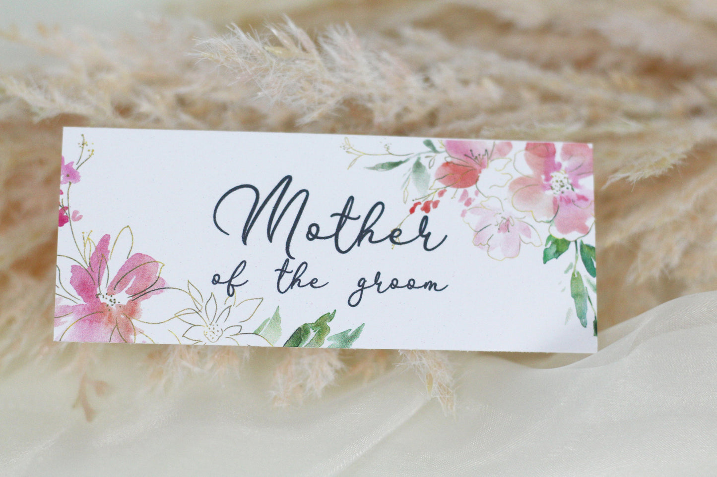 Floral Watercolor Wedding Place Cards: Personalized Name Tags