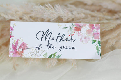 Floral Watercolor Wedding Place Cards: Personalized Name Tags