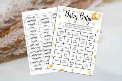 Twinkle Star Baby Shower Bingo Game: A6 Cards