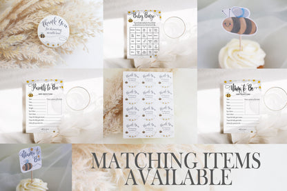 Mama to Bee Baby Shower Prediction Cards: Gender Neutral Game
