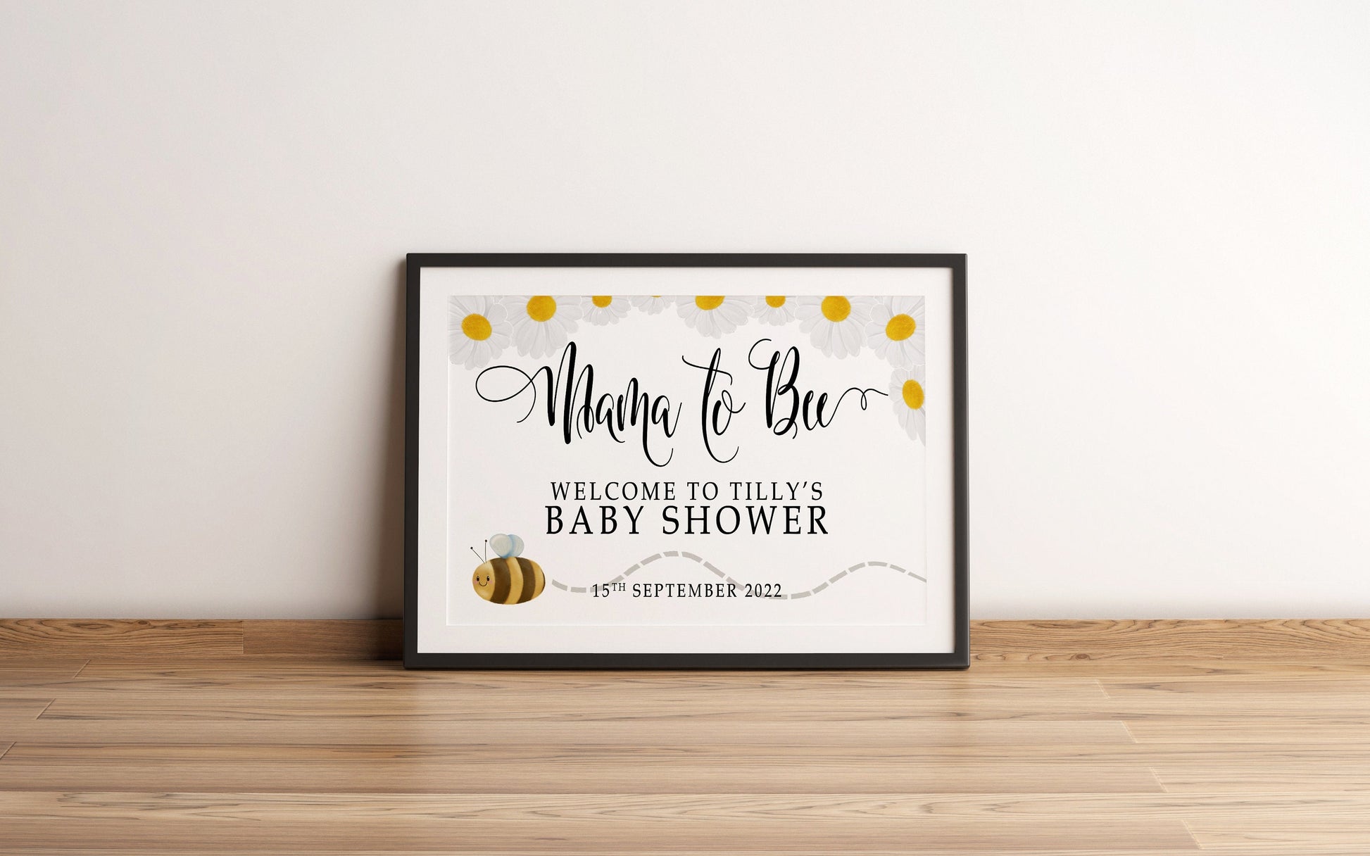 Baby Shower Welcome Sign, Baby Shower Poster, Gender Neutral Baby Shower, Mama too Bee A5 A4
