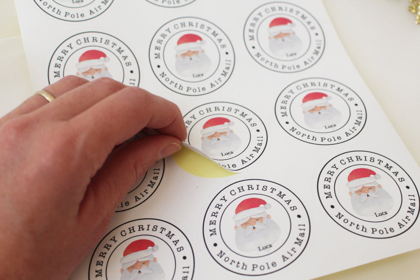Father Christmas Gift Sticker, Gift Tag from Santa, Personalised Christmas Gift Tags, Present Stickers/Tags with Names