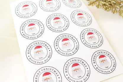 Father Christmas Gift Sticker, Gift Tag from Santa, Personalised Christmas Gift Tags, Present Stickers/Tags with Names