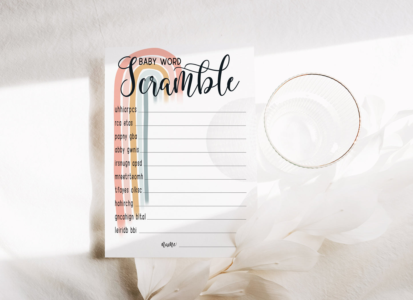 Baby Shower Games Bundle, Advice and Prediction Cards, Pastel Boho Rainbow, Gender Neutral, Games, Mum To Be, Prints A6