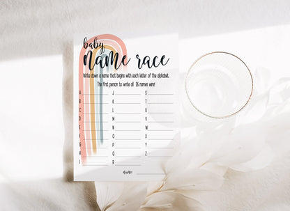 Baby Shower Games Bundle, Advice and Prediction Cards, Pastel Boho Rainbow, Gender Neutral, Games, Mum To Be, Prints A6