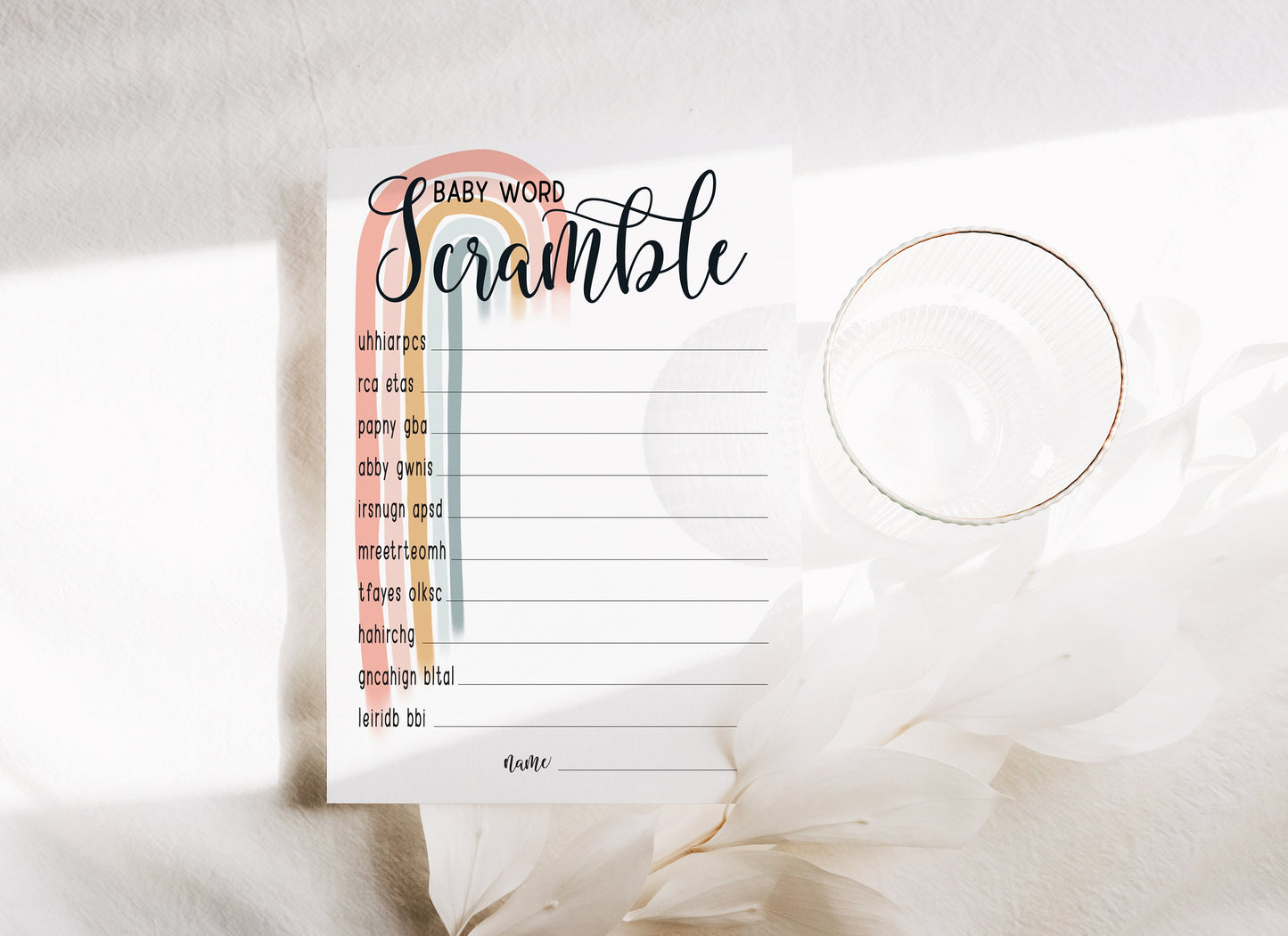 Boho Rainbow Baby Shower Games Bundle: Gender Neutral Party