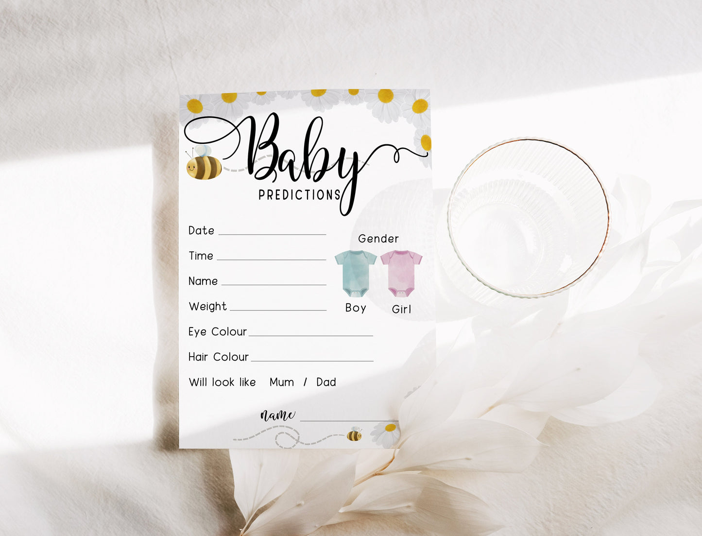 Mama to Bee Baby Shower Game Bundle: A6 Prediction Cards