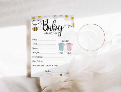 Mama to Bee Baby Shower Game Bundle: A6 Prediction Cards