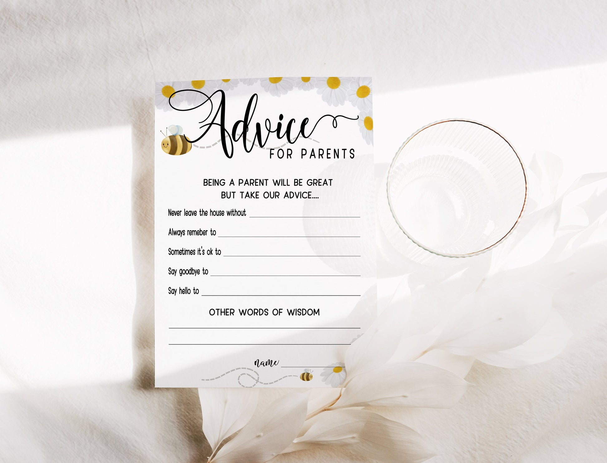 Mama to Bee Baby Shower Game Bundle: Prediction & Advice Cards