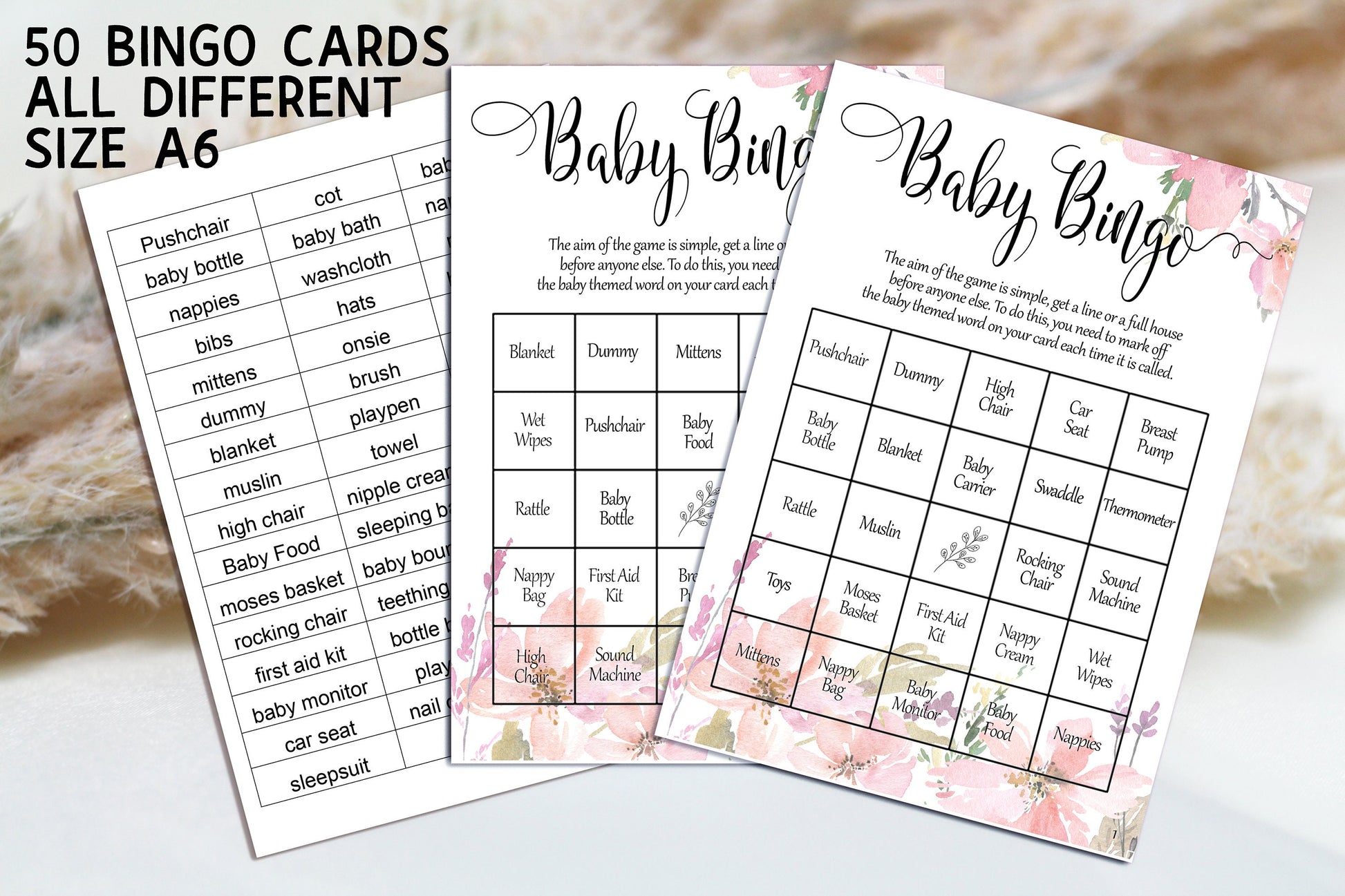 Floral Baby Shower Bingo Game: Gender Neutral Party