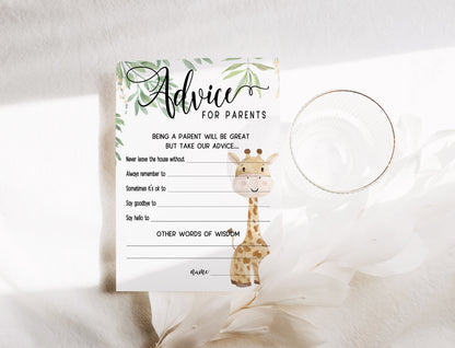 Giraffe Baby Shower Bundle, Prediction and Advice Cards Game, Gender Neutral Baby Shower, Mum To Be, Printed A6