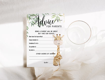 Giraffe Baby Shower Bundle, Prediction and Advice Cards Game, Gender Neutral Baby Shower, Mum To Be, Printed A6