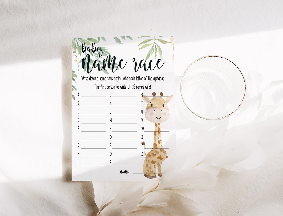 Giraffe Baby Shower Bundle, Prediction and Advice Cards Game, Gender Neutral Baby Shower, Mum To Be, Printed A6