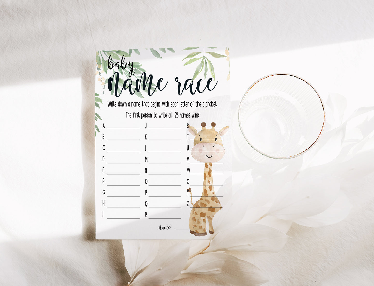 Giraffe Baby Shower Bundle, Prediction and Advice Cards Game, Gender Neutral Baby Shower, Mum To Be, Printed A6