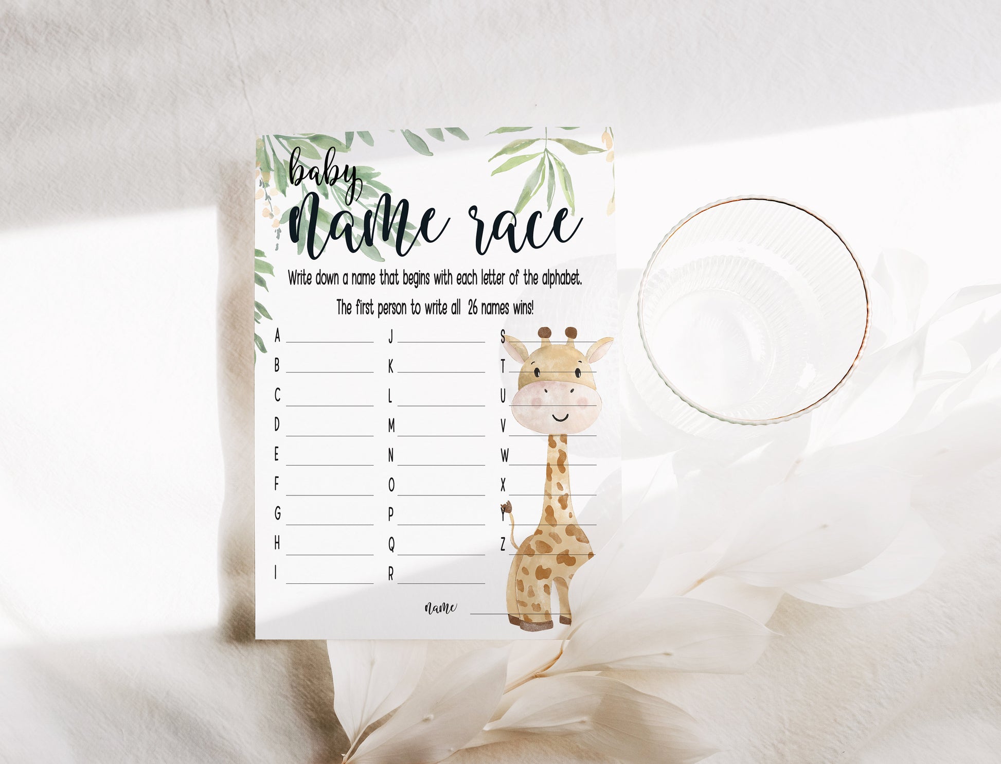 Giraffe Baby Shower Bundle, Prediction and Advice Cards Game, Gender Neutral Baby Shower, Mum To Be, Printed A6