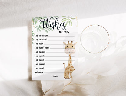 Giraffe Baby Shower Bundle, Prediction and Advice Cards Game, Gender Neutral Baby Shower, Mum To Be, Printed A6