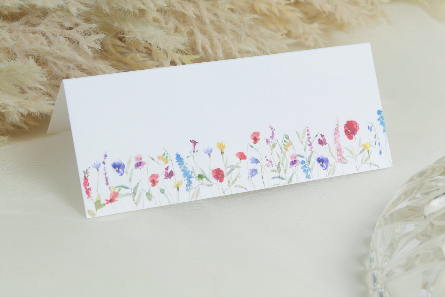 Personalised Wildflower Watercolor Wedding Place Cards