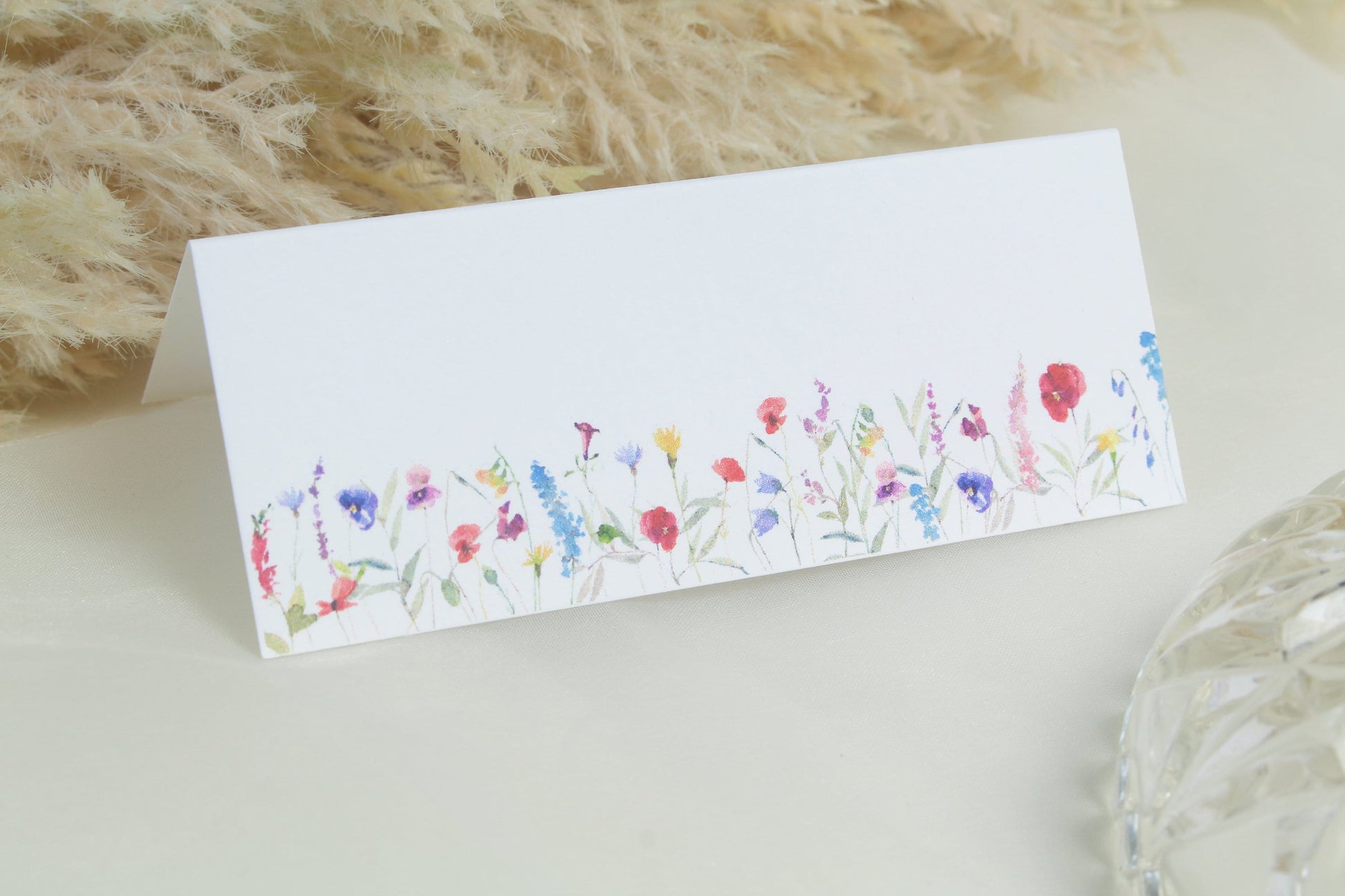 Personalised Wildflower Watercolor Wedding Place Cards