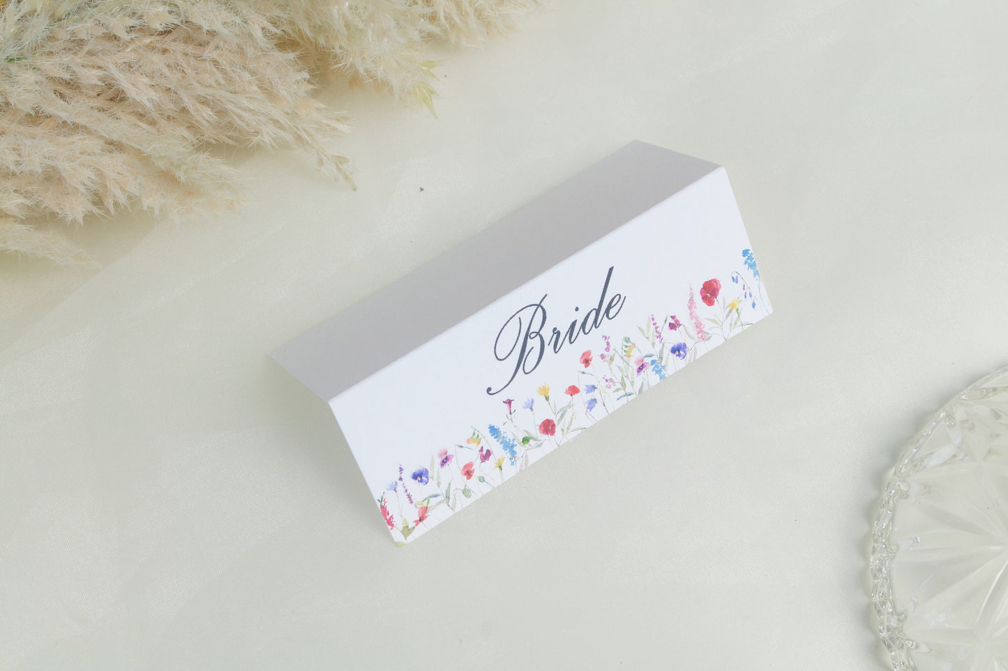Personalised Wildflower Watercolor Wedding Place Cards