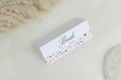 Personalised Wildflower Watercolor Wedding Place Cards