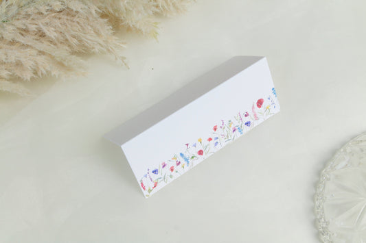 Wildflower Watercolor Wedding Place Cards: Blank or Personalised