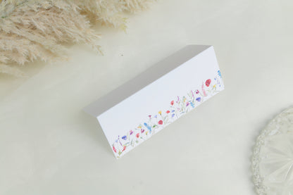 Personalised Wildflower Watercolor Wedding Place Cards