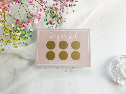 Gender Reveal Scratch Card: Boy or Girl Announcement