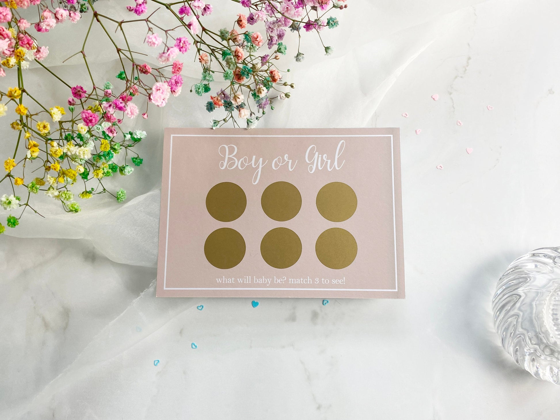 Gender Reveal Scratch Card: Boy or Girl Announcement