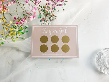 Gender Reveal Scratch Card: Boy or Girl Announcement
