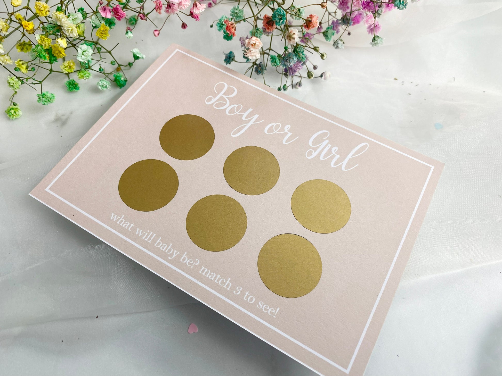 Gender Reveal Scratch Card: Boy or Girl Announcement