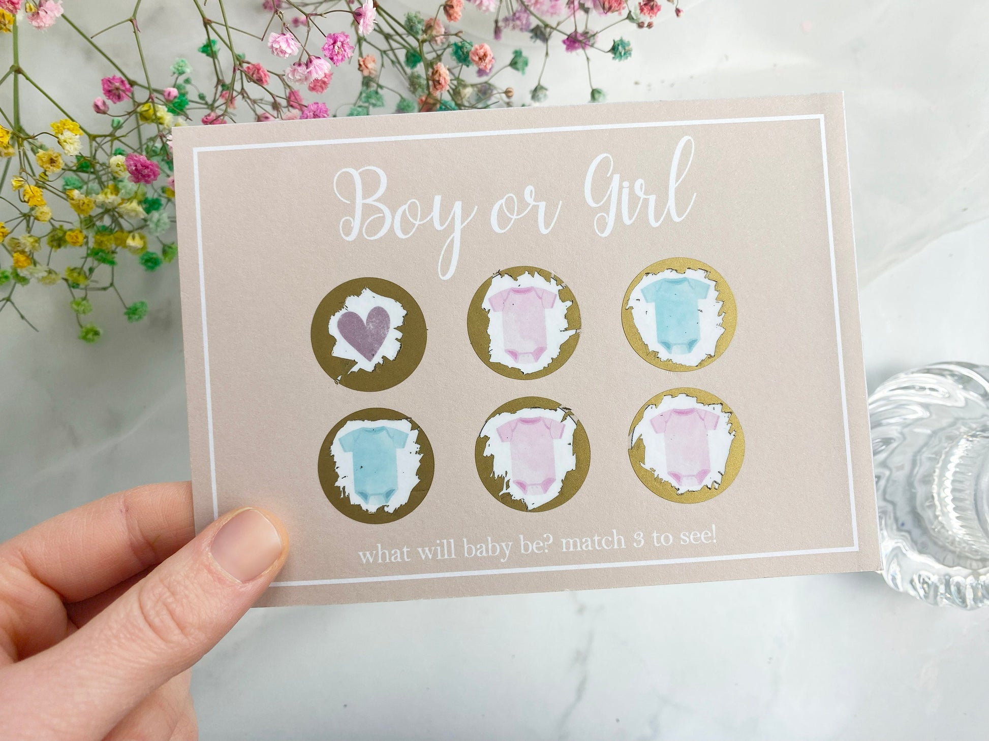 Gender Reveal Scratch Card: Boy or Girl Announcement
