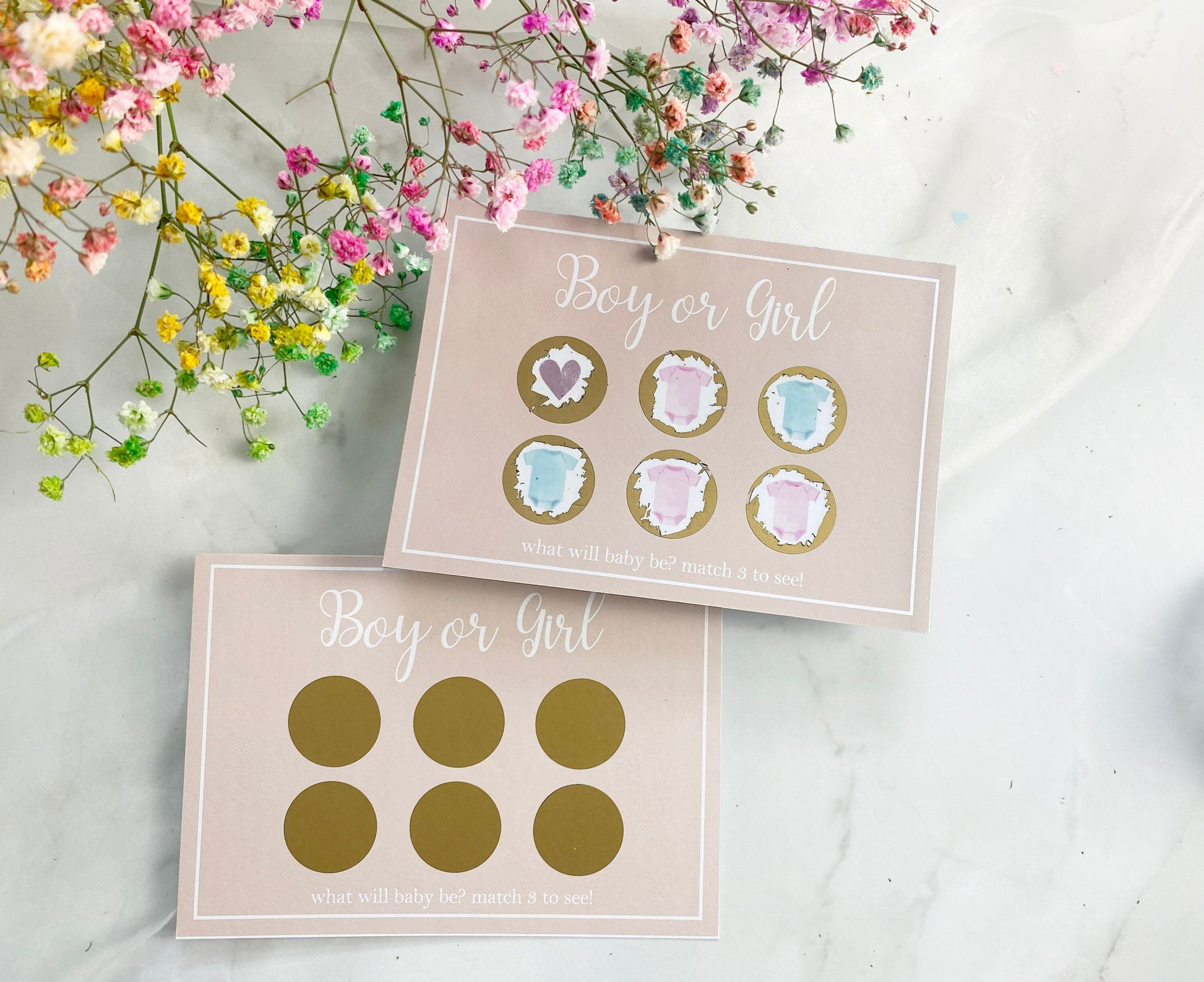 Gender Reveal Scratch Card: Boy or Girl Announcement