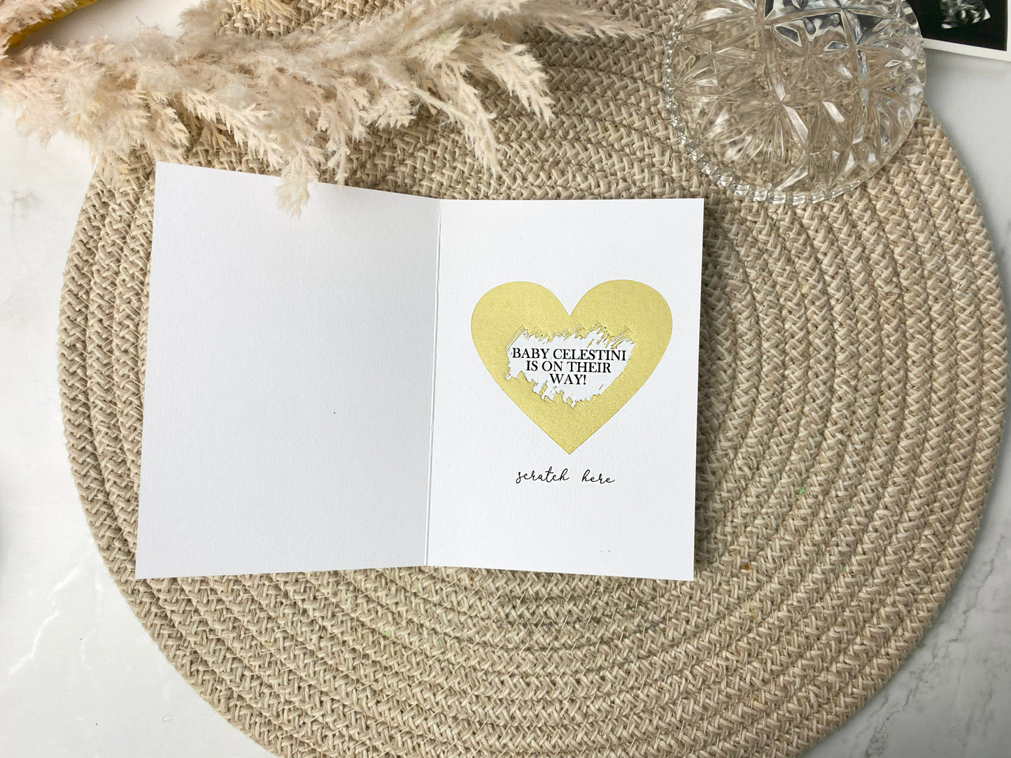 Pregnancy Announcement Scratch Card, Just a Note To Say, Having A Baby, New Baby Card, Baby Announcement