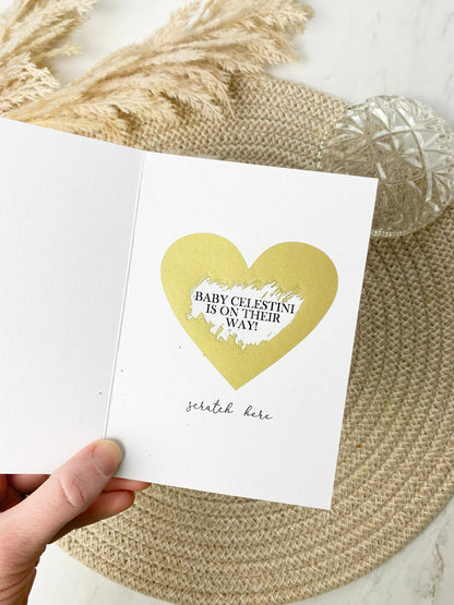 Pregnancy Announcement Scratch Card, Save the Date, Having A Baby, New Baby Card, Baby Announcement for Parents