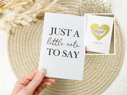 Pregnancy Announcement Scratch Card, Just a Note To Say, Having A Baby, New Baby Card, Baby Announcement