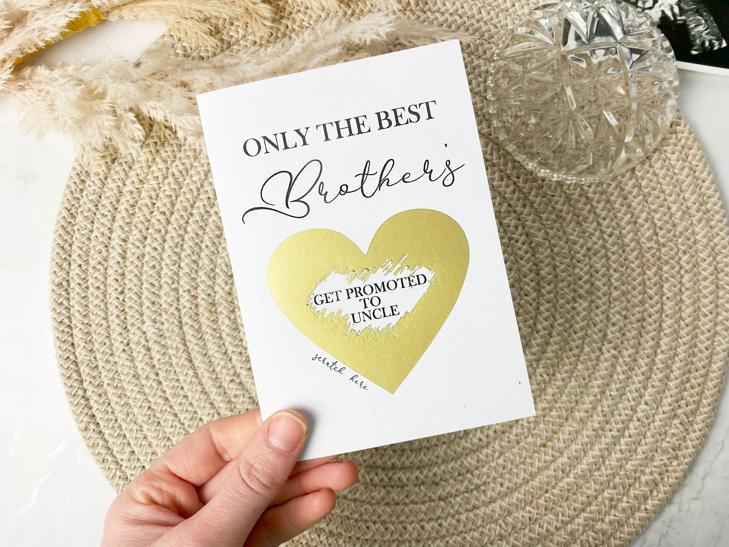 Pregnancy Announcement Scratch Card for Brother, Promotion to Uncle, Having A Baby, New Baby Card, Baby Announcement