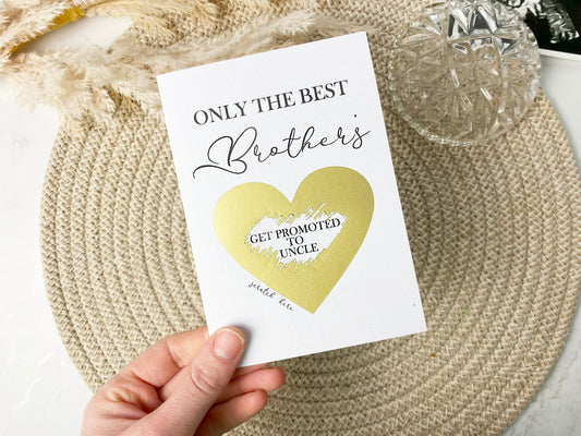 Pregnancy Announcement Scratch Card for Brother, Promotion to Uncle, Having A Baby, New Baby Card, Baby Announcement