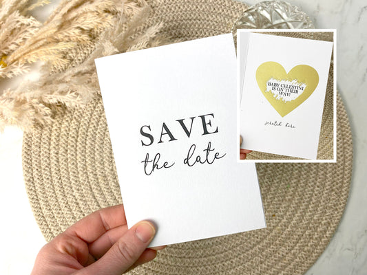 Pregnancy Announcement Scratch Card, Save the Date, Having A Baby, New Baby Card, Baby Announcement for Parents